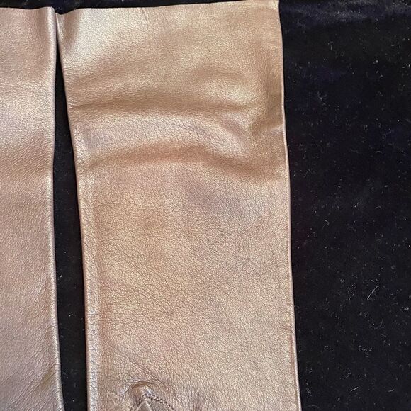 GLOVES By Superb Vintage 3/4 Length Brown Leather Gloves Size 6.5 - Picture 6 of 13